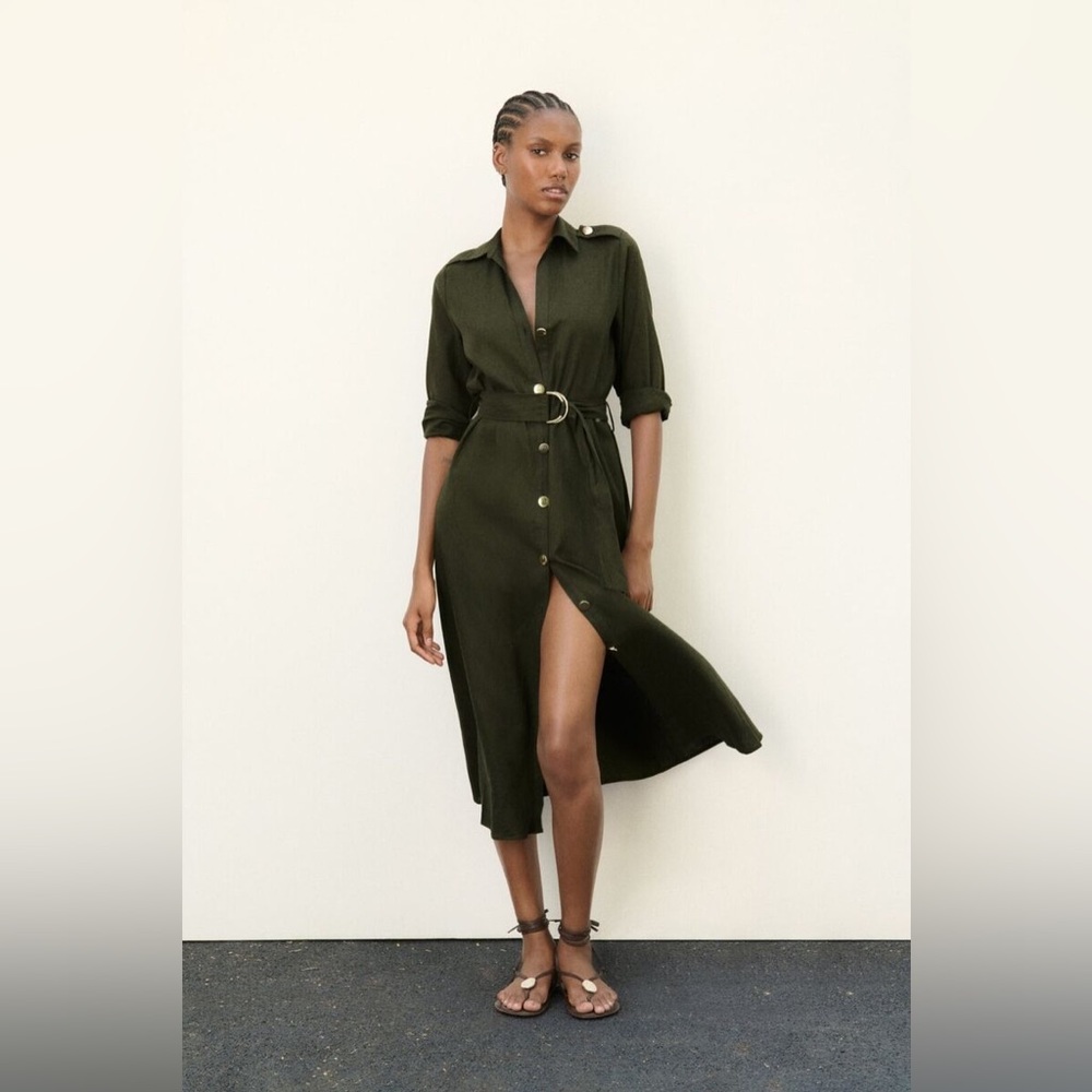 Zara Olive Green Maxi Dress
